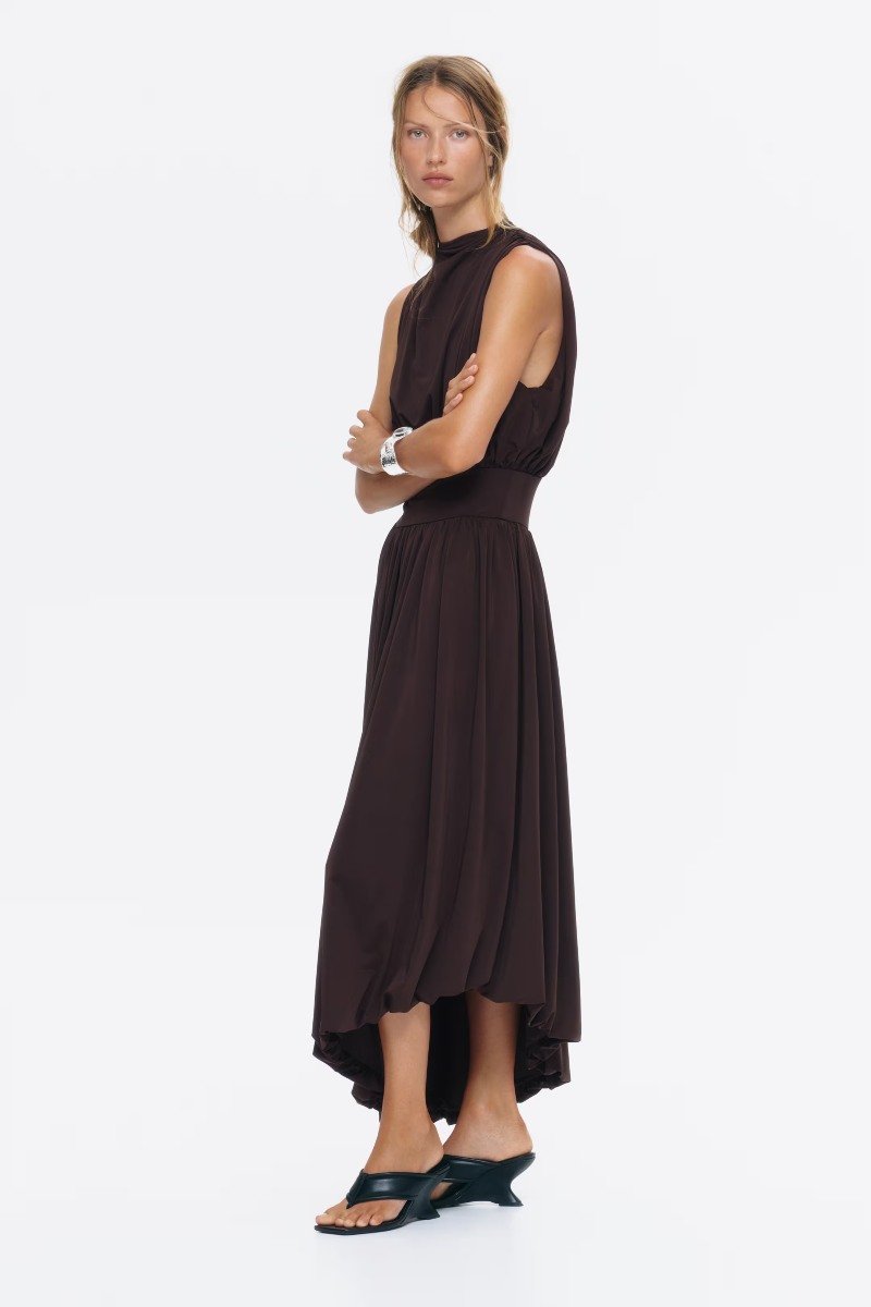 abito midi con fondo asimmetrico in jersey elasticizzato H&M