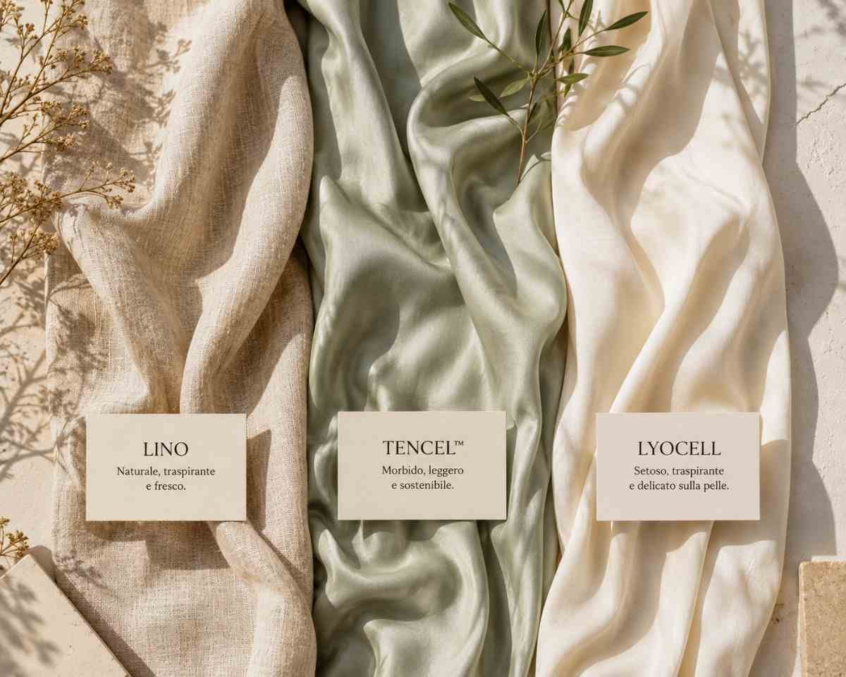 tessuti lino, lyocell e tencel insieme