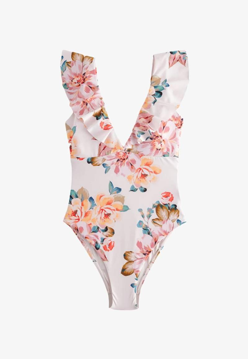 next, costume intero estate con volant su spalline