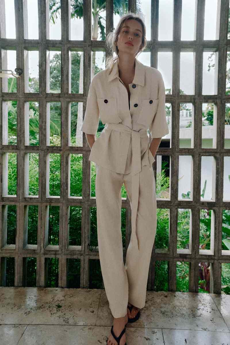 giacca in misto lino oversize color panna zara