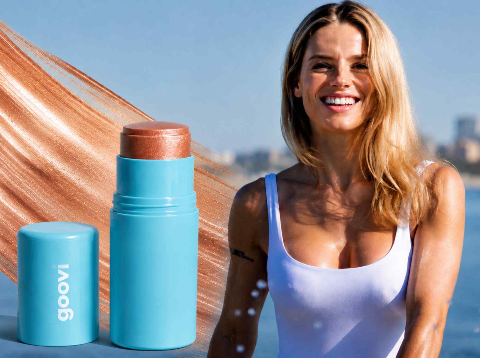 michelle hunziker al mare e il suo illuminante hey glow let's go